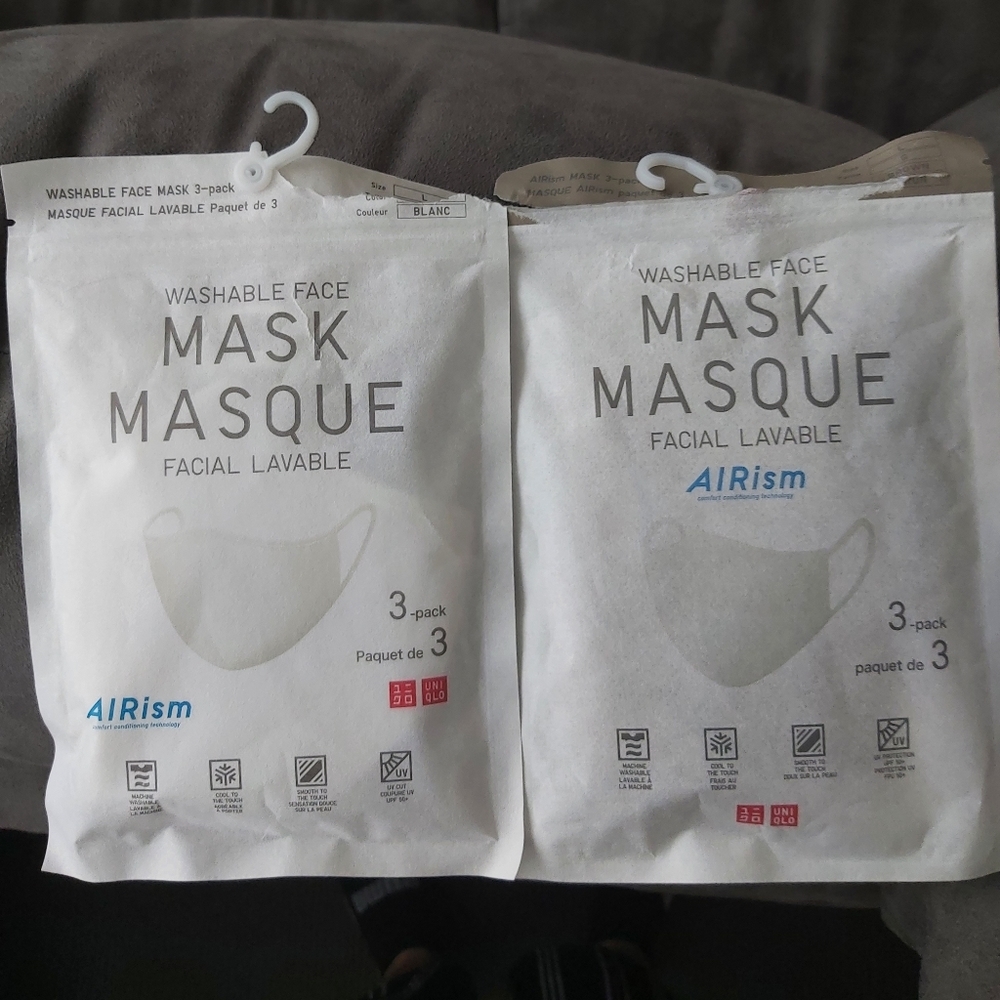 4 unsued Airism reusable face masks